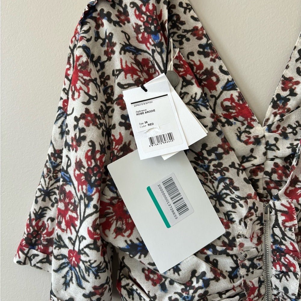 ISABEL MARANT Arodie ruched floral-print silk-blend crepe dress ✨NWT✨ - Picture 7 of 8